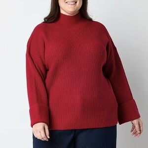 Liz Claiborne Women’s Plus Size Knit Sweater – Red | Size XXL | New
